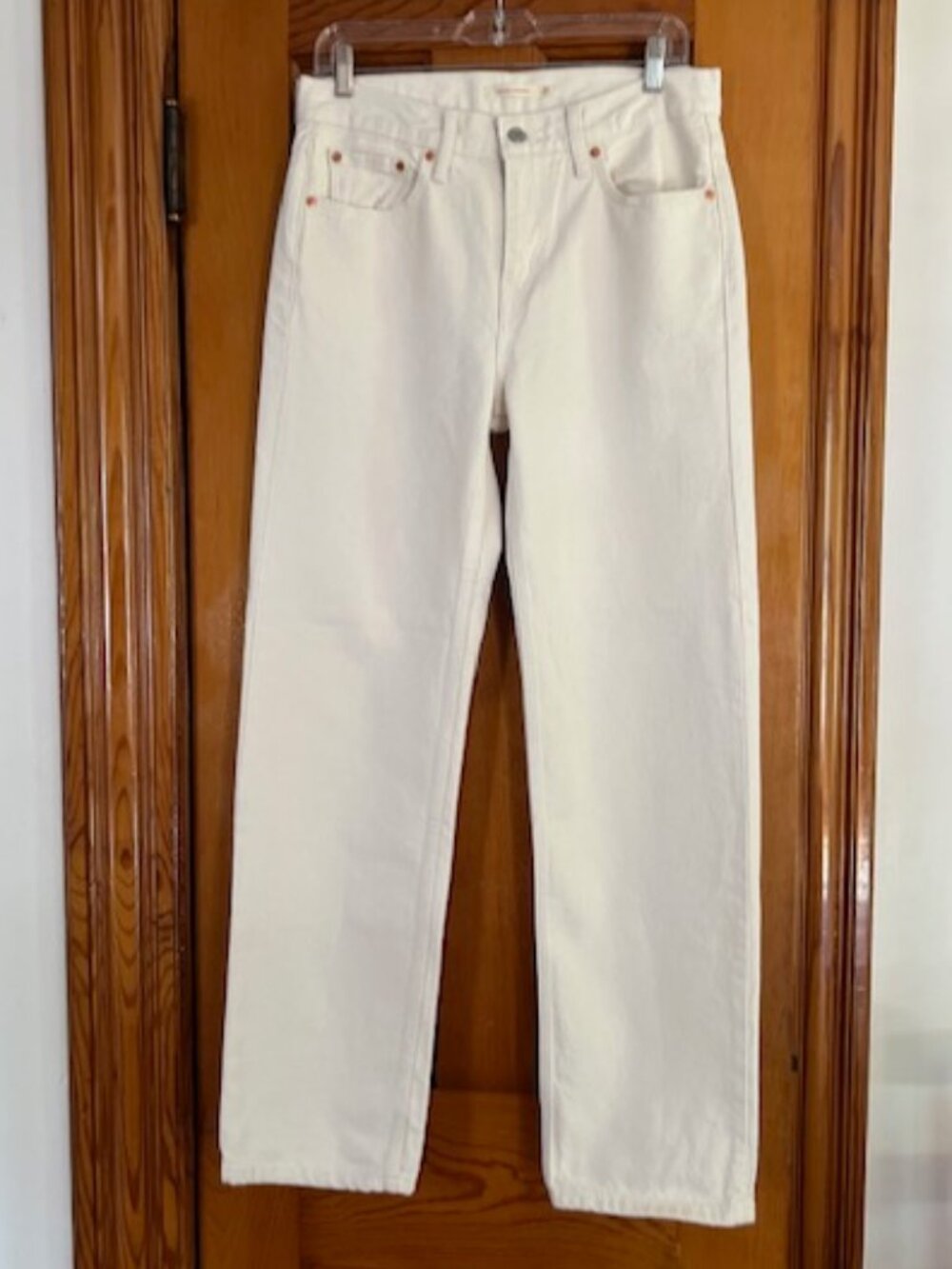 Levi’s Low Pro Cream Straight Stonewash Jeans Woman's W 27 - Picture 4 of 14